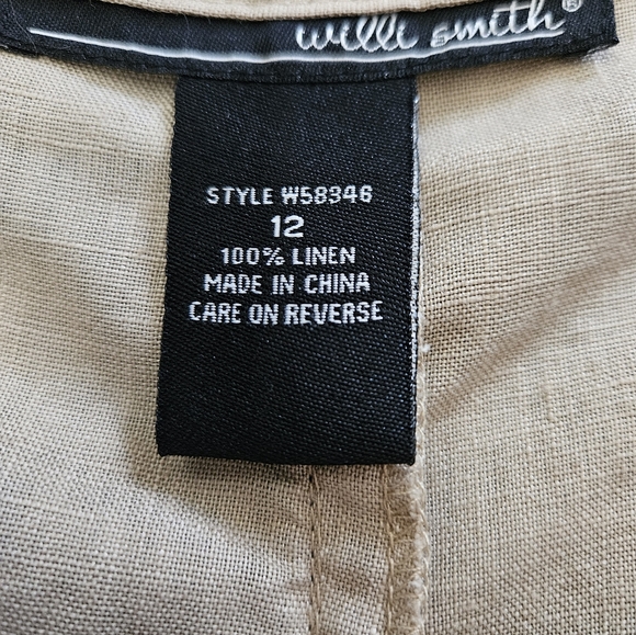 Vintage - Linen Willi Smith Tan Full Skirt - Size 12 - Picture 5 of 6